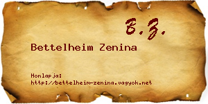 Bettelheim Zenina névjegykártya